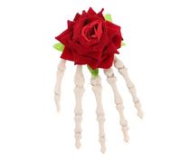 GANAZONO Rose Skeleton Finger Hair Clip Small Size 15x8.5cm Lightweight Halloween Hairpin for Women Masquerade Party Skull Claw Hair Accessory