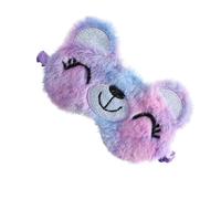 GANAZONO S Plush Bear Sleeping Eye Mask Tie-dye Purple Nap Blindfold for Travel and Office Lightweight Headband for Boys and Comfortable Light Blocking Cover for Rest and Relaxation
