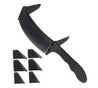 GANAZONO S-shaped Curved Hair Cutting Comb Set with Guide Barbers Clipper Comb for Men Black Styling Tool for Precise Fades and Flat Top Haircuts at Home Or Salon