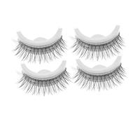 GANAZONO Self-adhesive False Eyelashes 2 Pairs Women Party Makeup Decor Lightweight Reusable Fiber Strip