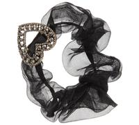 GANAZONO Shiny Rhinestone Heart Bow Scrunchies for Elastic Hair Bands Ponytail Holders Stylish and Durable Hair Accessories for Daily Wear School and Special Occasions
