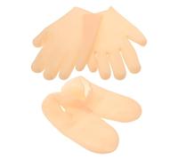 GANAZONO Silicone Exfoliating Gloves and Feet Set Moisturizing Hand Mask Lotion Infused Socks for Dry Cracked Skin Care Therapy
