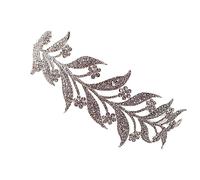 GANAZONO Silver Alloy Rhinestone Bridal Crown Hair Accessories with Delicate Leaves Shaped Design, Eye-catching Wedding Headdress for Cosplay and Performance