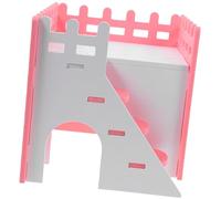 GANAZONO Small Animal Hideout PVC Hamster House Multi-chamber Hiding Hut Pink Hedgehog Villa Comfortable Sleep Shelter for Hamsters and Squirrels