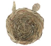 GANAZONO Small Animal Woven Sleeping Nest for Rabbits Chinchillas Guinea Pigs Handmade Edible Grass Mat for Chewing and Resting Reduces Boredom and Cage Damage Cozy Activity Bed for Small