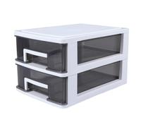 GANAZONO Small Plastic Drawers Storage Box with Double-layer Multi-deck Drawer Design, Portable Pp Plastic Furniture for Study Room and Living Room Desk Top Storage Cabinet