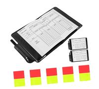 GANAZONO Soccer Referee Card Glossy PVC Red Yellow Cards with Protective PU Cover and Score Recording Paper Football Referee Equipment Kit for Tournament and Stadium Match Adjudication