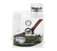 GANAZONO Spider Habitat Box with Lamp High Transparency Jumping Spider Cage for Insects Snails and Reptiles for Home Decoration and Easy Care