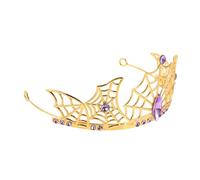 GANAZONO Spider Web Crown Lightweight Alloy Tiara for Halloween Party Intricate Gothic Rhinestone Headband for Women Spiderweb Design Queen Headpiece for Witch Vampire Costume