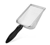 GANAZONO Stainless Steel Cat Litter Scoop with Ergonomic Long Handle Fine Mesh Holes for Efficient Sifting for Cat Litter Cleaning and Versatile Use Crafts and Poultry Farming