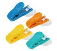GANAZONO Suction Cup Clips Bathroom Towel Clip 4 Pieces Plastic Rotatable Hooks for Kitchen and Bathroom Receipt and Towel Storage