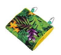 GANAZONO Summer Sunshade Parrot Bed Hanging Hammock with Tropical Rainforest Print Small Green Bird Nest for Canaries Parakeets and Small Birds Comfortable Sleeping Spot