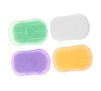 GANAZONO Travel Soap Sheets Portable Hand Washing Slices Assorted Scents Milk Lemon Convenient Soap Sheets with Box for Travel Toiletries