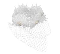 GANAZONO Veil for Women Wedding Bride Veils Embroidery Lace and Mesh Design Fascinators Headband for Tea Party for Women