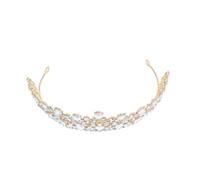 GANAZONO Vintage Baroque Crystal Crown for Women Elegant Rhinestone Bridal Tiara with Polished Finish Secure Fit for Wedding Birthday Prom and Special Occasions