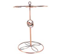 GANAZONO Vintage Stainless Steel Wine Glass Rack Holder round Base, Practical Upside down Stemware Holder for Kitchen Cupboard or Bar Display