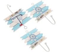 GANAZONO Wall Hooks Nautical and Coat Rack 3Pcs Mediterranean Style Hanger Hook for Home and Beach Hut Decoration