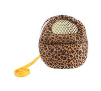 GANAZONO Warm Pet Carrier Bag for Hamster Leopard Print Travel Pouch Portable Outdoor Storage Backpack for Camping and Sightseeing