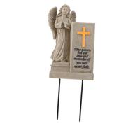 GANAZONO Weather-resistant Resin Cemetery Grave Vase with Spike for Secure Ground Insertion Angel Wing Ornament Memorial Flower Pot for Headstone and Gravestone Outdoor Decoration