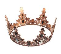 GANAZONO Wedding Crown Headband Vintage Baroque Rhinestone Tiara for Women Bridal Headdress Black Elegant Hair Accessory for Party Prom Halloween 14x14x6cm