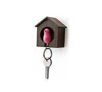GANAZONO Whistle Pink Keychain Key Ring Pink Sparrow Keychain Birdhouse Key Holder Whistle Key Chain Single The Bird Coffee Birdhouse Key Ring with Pink Bird Whistles