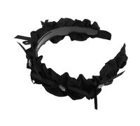 GANAZONO Wide Rhinestone Bow Headband for Women Charming Black Decorative Hair Accessories Sparkling Hair Hoop for Girls Dazzling Lace Bowknot Headdress for Parties and Special Occasions