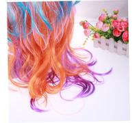 GANAZONO Wig Rainbow Unicorn Long Wig for Cosplay Horn Boys and Girls Headwear Accessories Made of Material