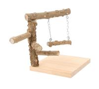 GANAZONO Wood Bird Training Stand Portable Parrot Perch for Indoor Use Chewing Toy for Bird Cages Desks Offices Stylish Design for Parakeets