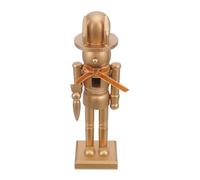 GANAZONO Wooden Easter Nutcracker Bunny Figurine 26cm Gold Table Decoration Spring Festival Centerpiece Rabbit Nutcracker Statue for Home and Party