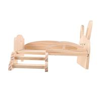 GANAZONO Wooden Guinea Pig Bed with Stairs Stable Bite Resistant Platform for Small Pets Hamster Chinchilla Squirrel Exercise and Rest Cage Accessory