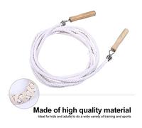 GANAZONO Wooden Handle Jump Rope for Fitness Durable Cotton and Linen Skipping Rope for Adults and Cardiopulmonary Health for Outdoor Exercises and Group Workouts
