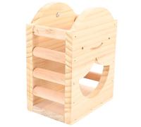 GANAZONO Wooden Rabbit Grass Feeder Rack with Container, Bunny Hay Feeder for Small Animals, Sturdy Wood Grass Holder Suitable for Hamsters and Guinea Pigs Cage