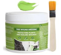 Ganbaro 300g Tree Wound Sealer, Pruning Sealer Tree Wound Dressing With Brush Protection Grafting Wax Grafting Supplies Effective Repair Rapidly Form Protective Film for Bonsai Cut Paste, Green
