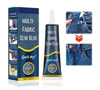 Ganbaro Fabric Glue，50ml Sew Glue Liquid，Fabric Glue Washable Permanent Adhesive，Fabric Glue Reinforcing Adhesive，Permanent Textile Fabric Glue，Fabric Glue Clothes，Flannel，Leather，Waterproof Clear