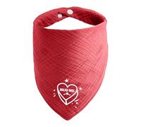 Ganbuyrii Heart Print Adjustable Cotton Dog Bandage - a Soft Scarf Suitable for Large and Medium-Sized Dogs, Wine red, Large