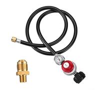 GANCEI 0-30 PSI Adjustable Propane Regulator Featuring 4 Foot Hose And Precision 0-60 PSI Gauge Compatible With Gas For Grills Fryers And Outdoor Appliances