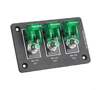 GANCEI 1-Pack 3-Gang For Toggle Switch Panel, 12V/24V 20A With Green Led And Fuse, Metal Waterproof Control Box For Trucks, Rvs, Boats