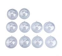 GANCEI 10Pcs Chrismtams Clear Fillable Baubles,9/10/12cm Empty Craft Baubles To Fill, DIY Christmas Tree Ornaments For Wedding Party Home Decor(9cm)
