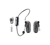 GANCEI 24G Wireless Microphone Kit Noise Reduction for Guitar Singing Teaching Performance Electric Bass Karaoke Stage Events Portable Black