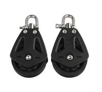 GANCEI 2X Heavy Duty Single Pulley Block Nylon Sheave Marine Sailing Rigging Rotating 10Mm Line Capacity 460Kg