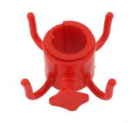 GANCEI 4 Prongs Beach Umbrella Hanging Holder, Adjustable Plastic Hook for Secure Item Storage on Poles, Lightweight Portable Garden Gadget in (red)