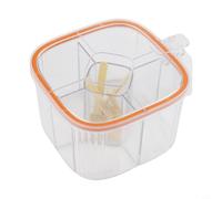 GANCEI 5 Grids Seasoning Box Transparent Lid Salt Pepper Jar Kitchen Condiment Storage Container with Sealing Ring for Spices Herbs Sugar