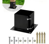 GANCEI 6X6 Inch Steel Fence Post Brackets For Wooden Fence Deck Mailbox Installation With Rust Resistant Coating Black(1pc)
