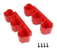 GANCEI Battery Dock Holder, Wall-Mounted Battery Holder For Bosch Tool Batteries, 2 Pcs Storage Mount With Screws, Space-Saving Organiser(Red)