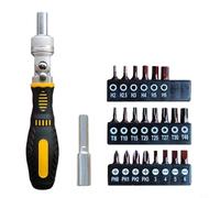 GANCEI Bendable 72-Tooth Ratchet Screwdriver Set, Two-Way Alloy Steel Driver with 635mm Magnetic Interface, Ergonomic Handle for Awkward Angles, 22pcs(B)
