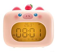 GANCEI Cute Cartoon Led Alarm Clock With Temperature Display, Weather Forecast, Timer, Snooze Mode, Adjustable Brightness For Bedroom(A)