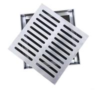 GANCEI Drain Cover, Stainless Steel Framed Drain Guard Square Manhole Grate Heavy Duty Leaf Guard For Outdoor For Rainwater Sewer Garden(200x200mm)