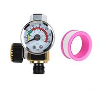 GANCEI G1/4 Air Pressure Regulator Gauge With Gold Knob, Dual Scale PSI/Bar Display, Anti-Slip Knob For Spray Tool Pneumatic Tools, Painting(C)