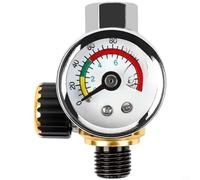 GANCEI G1/4 Air Pressure Regulator Gauge With Gold Knob, Dual Scale PSI/Bar Display, Anti-Slip Knob For Spray Tool Pneumatic Tools, Painting(A)