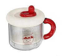 GANCEI Greek Yogurt Filter with Timing Wheel, Self-Cooling Whey Separator for Thick Creamy Texture, Manual Strainer Machine with 3 Screens, Blue(Red)